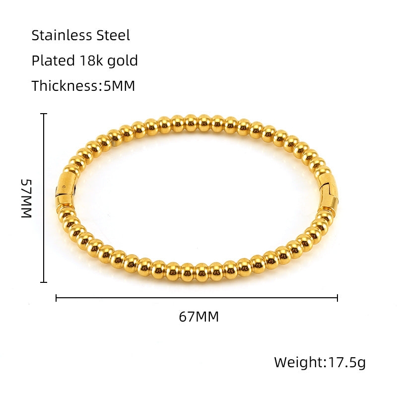Fashion Bamboo Titanium Steel Bracelet Three Beads